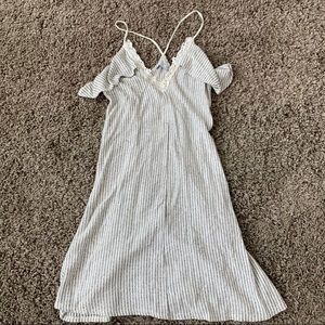 Zara gray & white striped dress
